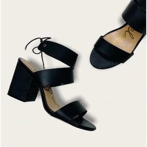 Sam Edelman Sandals‎ Womens 9 1/2 Valerie Black Tie Strap Block Heel Shoes